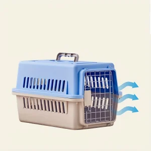 Cage de transport portable pour chat et chien Cage de voyage avec ventilation Sécurité renforcée Design moderne et pratique