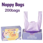 Sacs à couches portables parfumés bébé 200 sacs hygiène usage multiple style moderne couleur violette pratique pour élimination couches produits féminins et animaux de compagnie