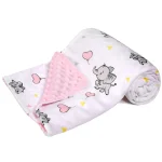 Couverture bébé peluche douce motif éléphant rose 30×40 cm plaid apaisant tissu polaire doux texture soyeuse confort bébé nouveauné