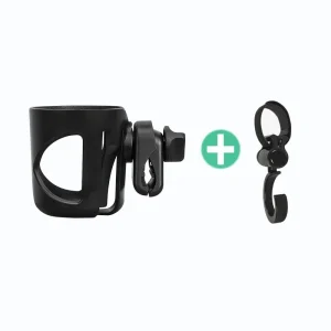 Portegobelet universel pour poussette et vélo support en plastique robuste design moderne noir sécuritaire et pratique pour transport de boissons