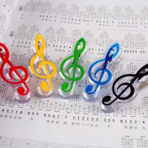 Clips en forme de note de musique 5 couleurs vives pinces à papier créatives pour partitions dossiers musique accessoire décoratif et fonctionnel