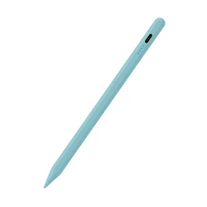 Stylet universel tablette tactile haute précision écran numérique crayon sans fil lumière indicateur charge design épuré bleu pastel