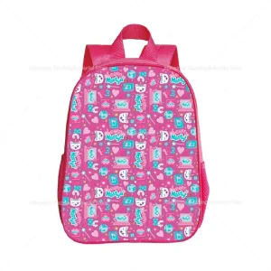 Sac à dos pour enfants style ludique motifs colorés rose vif 30 cm de hauteur idéal pour l&rsquo;école