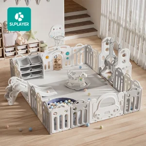 Aire de jeu modulable pour bébés clôture de sécurité design moderne couleurs pastel accessoires inclus facile à assembler durable pour chambre ou salon Aire de jeu modulable pour bébés clôture de sécurité design moderne couleurs pastel accessoires inclus facile à assembler durable pour chambre ou salon