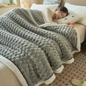 Couverture en peluche moelleuse pour adulte douce et confortable idéale pour le lit ou le canapé