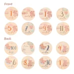 Cartes de jalons de croissance pour bébé 1 an de souvenirs cartes de développement accessoires de photographie boîtecadeau 1 set