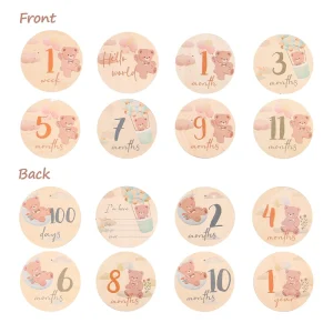 Cartes de jalons de croissance pour bébé 1 an de souvenirs cartes de développement accessoires de photographie boîtecadeau 1 set Cartes de jalons de croissance pour bébé 1 an de souvenirs cartes de développement accessoires de photographie boîtecadeau 1 set