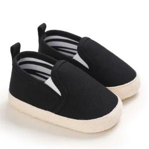 Chaussures en toile à carreaux pour bébé garçon et fille souliers slipon semelle souple premiers pas 018 mois style décontracté facile à enfiler