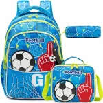 Sac à dos école 3 pièces garçons football sac à dos durable pour élèves primaire trousse scolaire accessoires ludiques rentrée 2023