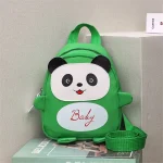 Sac à dos enfant panda cartoon ajustable antiperte pour écolière sac de loisirs style mignon doux Oxford nylon vert
