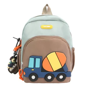 Sac à dos enfant cartoon camion de ciment design ludique écolier durable accessoires mignons 812 ans
