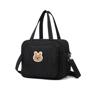 Sac à couches bébé sac à main coton organizer multifonctionnel caddie couches mèreenfant noir Sac à couches bébé sac à main coton organizer multifonctionnel caddie couches mèreenfant noir