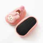 Chaussures bébé pantoufles jolies pour nouveauné chaussures berceau en tricot chaudes et mignonnes antidérapantes pour intérieur  Rose