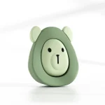 Butée de porte en silicone pour bébé design animal protègeporte doux et sécuritaire accessoire décoratif vert