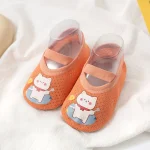 Chaussons bébé intérieur style animal orange chat pour 036 mois confort antidérapant tissu respirant sans logo