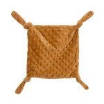 Doudou bébé peluche apaisante pour nouveauné couverture sécuritaire hiver velours doux en polyester noeuds antiarrachage couleur marron