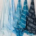 Couverture personnalisée bébé nom brodé doux polyester portable home cadeau 3 tailles 30 couleurs