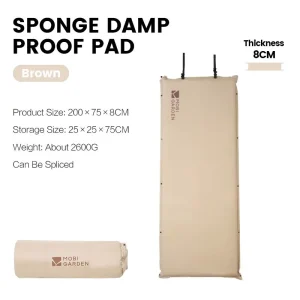MOBI GARDEN Coussin de sol en mousse camping extérieure portable splicing connectable polyester polyuréthane confortable 8cm marron clair