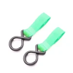 Crochets de poussette robustes double anneau pour fauteuil roulant accessoires bébé fixation sac à provisions 2 pièces  Vert vif