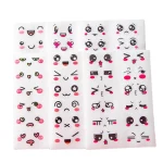 Autocollants visages mignons transparents kawaii DIY décoration stickers personnalisés 6 feuilles différentes