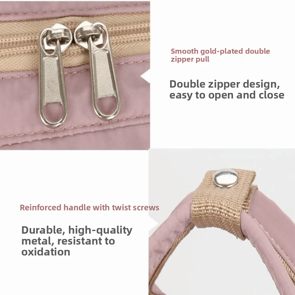 Sac à dos multifonctionnel pour maman portable grande capacité sac de change pour bébé léger et pliable design moderne rose