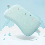 Oreiller bébé 03 ans protection cou respirant sueur absorbante Glacier Blue 40x25CM confortable hypoallergénique poussette couches nuits paisibles