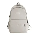 Sac à Dos Étanche Grande Capacité pour Enfant Cartable Scolaire Ordinateur Portable Style Préppy Beige