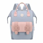 Sac à langer style coréen sac à dos étanche grande capacité sac de voyage durable sac d&rsquo;allaitement bébé portage confortable design moderne bleu clair