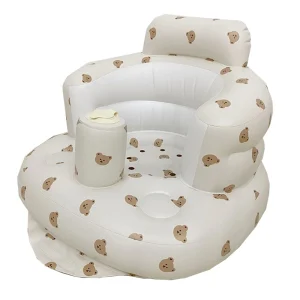 Canapé gonflable bébé portable PVC motifs ours enfant siège bain aquatique confortable
