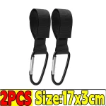 Crochet pince en alliage d&rsquo;aluminium mousqueton organizer sac à couches accessoire poussette bébé aluminium nylon noir 17cm