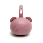 Sac de sucetteours en silicone accessoire de rangement portable pour bébé design panda rose pastel sans BPA sécuritaire et durable