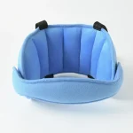 Oreiller de soutien de tête pour bébé poussette siège auto voyage protection sécurité confort douceur rembourré sangles ajustables bleu pastel universel
