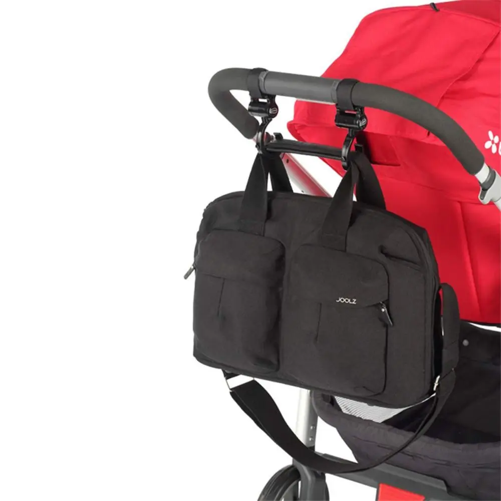 Grand crochet rotatif 360° pour poussette cintre polyvalent durable accessoire bébé en plastique noir 10×5 cm