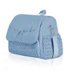 Sac à couches grande capacité imperméable style moderne sac de voyage pour bébé allaitement multifonction maternité bleu clair pratique