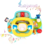 Volant électrique interactif bébé jouet éducatif 036 mois simulation conduite lumières clignotantes sons vocaux jouets安全 pour enfant poussette et siège auto