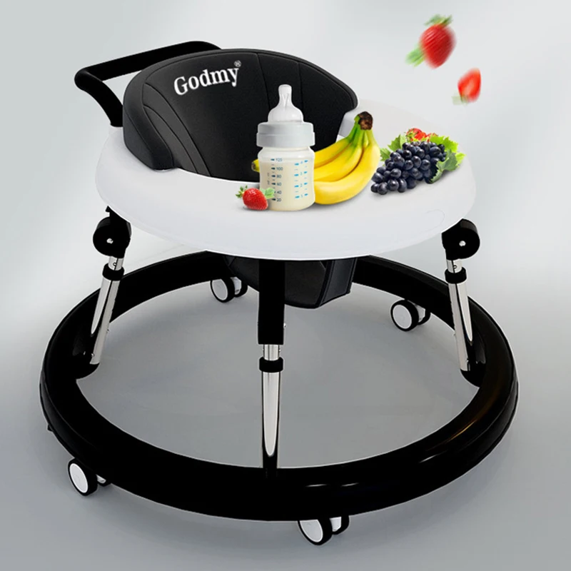 Trotteur bébé Godmy 518 mois roulettes pivotantes pliable multifonctionnel antiroulement antijambe siège réglable en hauteur sécurité maximale confort optimal