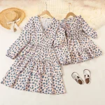 Robe assortie mère et fille style pois bleu rose été tendance coordonnée élégante pour famille