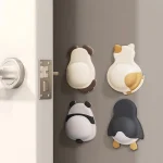 Ensemble de crochets muraux animaliers tampons en caoutchouc souple accessoire de rangement design 4 pièces Easy Poussette