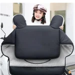 Couvre-jambes imperméables pour moto et scooter, protection contre la pluie, le vent et le froid, couverture plus chaude, tablier, chauffe-pare-brise, couette, hiver – Black