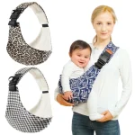 Portebébé épaule motif léopard sling bébé confortable transport sécurisé 02 ans design moderne matériau coton doux