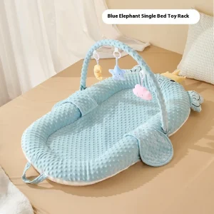 Rack de jouets pour lit bébé doux et sécuritaire éveil bébé suspension jouets design éléphant tissu peluche couleurs douces pour chambre bébé