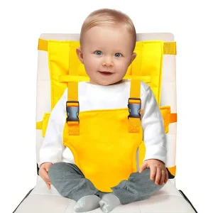 Harnais de siège de sécurité portable pour bébé idéal pour voiture chaise haute et voyages  Jaune