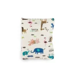 Coussin décoratif housse animaux chambre enfant motifs colorés tissu coton naturel style ludique et éducatif
