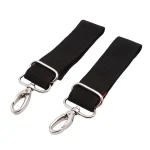 Sangles de fixation en nylon et métal noir mousquetons accessoires poussette sac à couches porteclés bébé pratique et durable