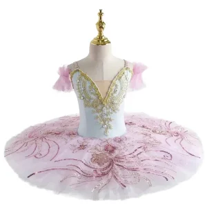 Costume de danse classique Tutu rose fille maman danseur Tutu en tulle satiné corsage brodé accessoires danse vêtements filles maman fille