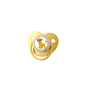 Sucette bébé Lion King dorée strass tétine silicone clip métal 024M cadeau naissance design luxueux éveil bébéปลอดภัย pour nourrisson Sucette bébé Lion King dorée strass tétine silicone clip métal 024M cadeau naissance design luxueux éveil bébéปลอดภัย pour nourrisson