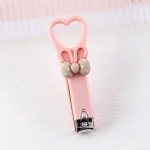 Mini coupeongles pliable rose design cœur oreilles lapin enfant adulte soin ongles mignon manucure pratique