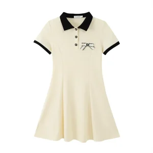Robe polaire été fille mèrefille collection famille mode coréenne été robe polo style uni confortable qualité premium polyestercoton Robe polaire été fille mèrefille collection famille mode coréenne été robe polo style uni confortable qualité premium polyestercoton