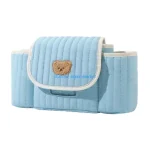 Suspendu poussette bébé sac rangement multifonction jouets biberons accessoires tissu doux Organizer 02 ans bleu