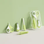 Ensemble soins ongles bébé coupeongles moderne lame concave acier inoxydable lime à ongles pincettes sans formaldéhyde 4 pièces